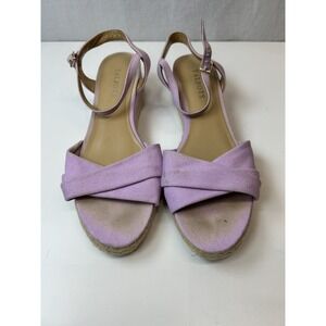 Talbots Lavender Lilac whimsy Pamela‎ Twist Summer Sandal Style Wedge 8.5